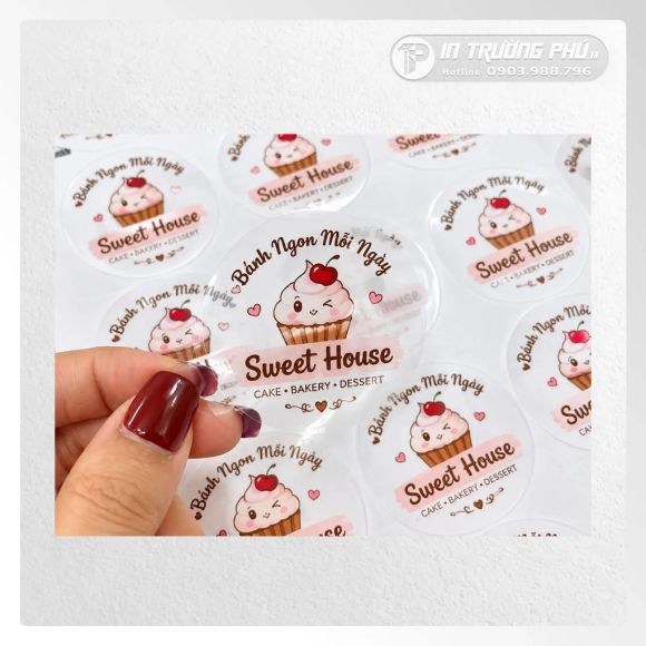 In Sticker Trong Suốt Chống Nước, Chất Lượng Cao