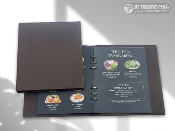 Menu Bìa Da Đẹp, Sang Trọng - Nhận Làm & In Theo Yêu Cầu