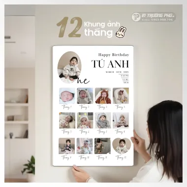 Ảnh Phóng Ép Gỗ Mika Gương Viền Bạc