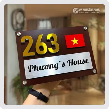 Biển số nhà có lá cờ Việt Nam-BSN-TP008