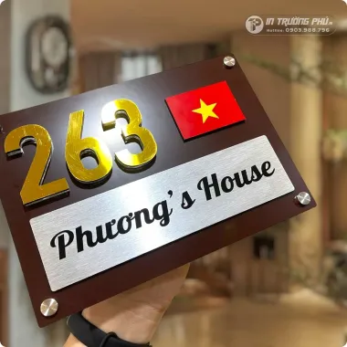 Biển số nhà có lá cờ Việt Nam-BSN-TP008