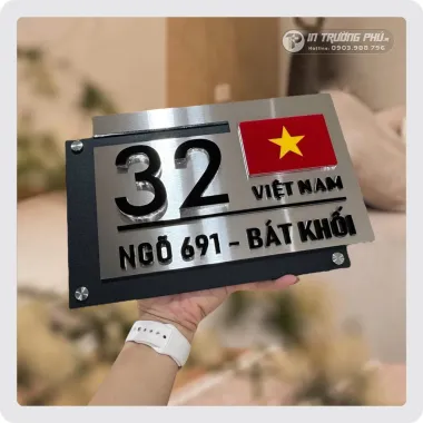 Biển số nhà có lá cờ Việt Nam-BSN-TP067