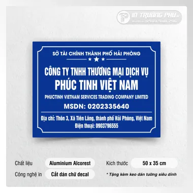 Biển công ty - Aluminum Cắt Chữ Dán