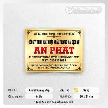 Biển Công Ty - Aluminum Gương In UV