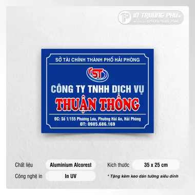 Biển Công Ty - Aluminum In UV