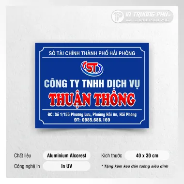 Biển Công Ty - Aluminum In UV