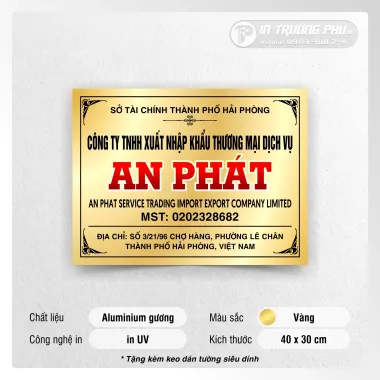 Biển Công Ty - Aluminum Gương In UV