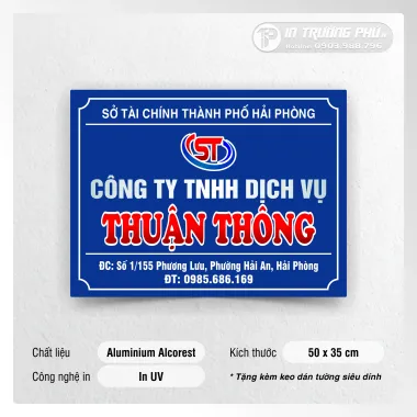 Biển Công Ty - Aluminum In UV