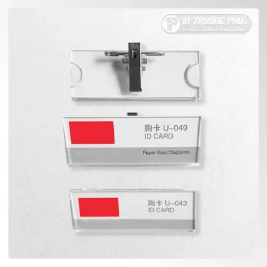 Thẻ nhân viên ghim cài Mica
