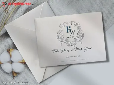 Thiệp Cưới Cao Cấp DQ-25VIP10 - Giấy NK in Xanh