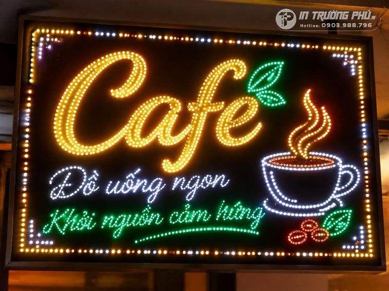 Bảng đ&egrave;n led qu&aacute;n cafe
