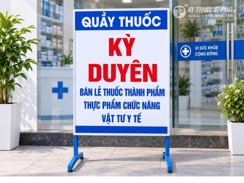 Bảng hiệu nh&agrave; thuốc c&oacute; quy chuẩn thiết kế v&agrave; in ấn ri&ecirc;ng