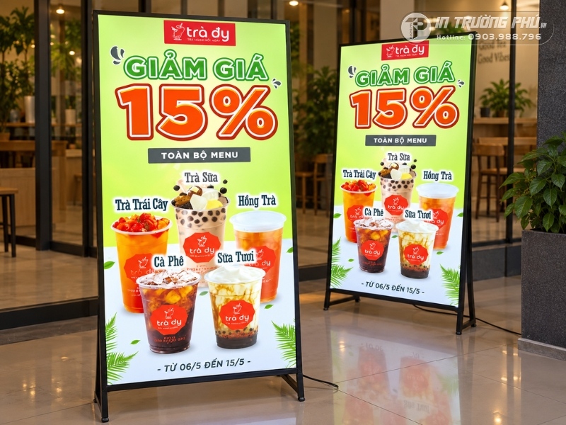 Bảng đ&egrave;n led tr&agrave; sữa