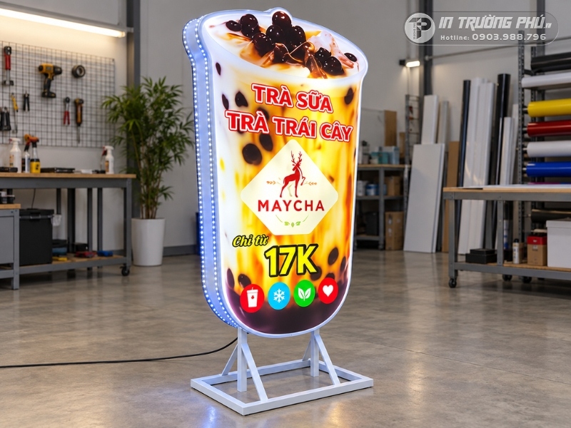 Bảng đ&egrave;n led tr&agrave; sữa