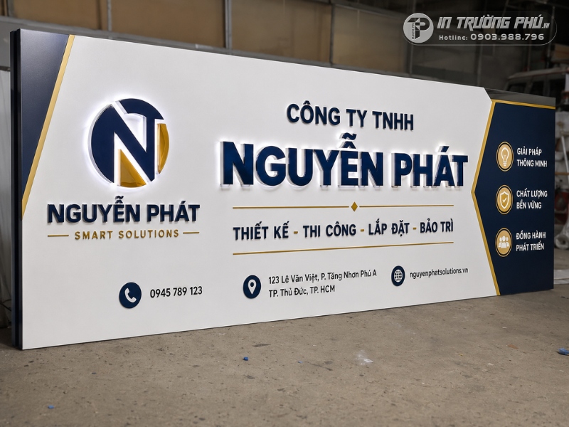 Biển hiệu Alu chữ nổi mica