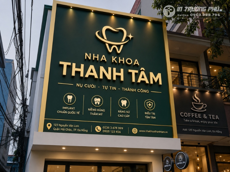 Bảng hiệu Alu chữ nổi inox