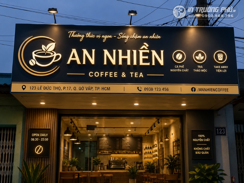 Biển hiệu Alu đ&egrave;n led