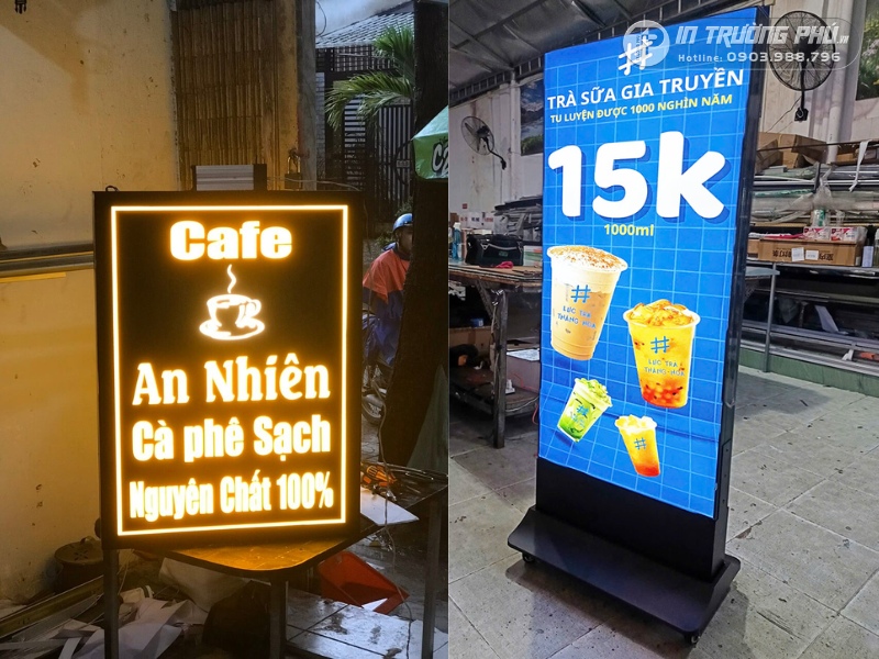 thiết kế bảng hiệu qu&aacute;n cafe