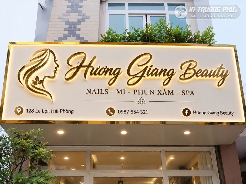 bảng hiệu spa sang trọng
