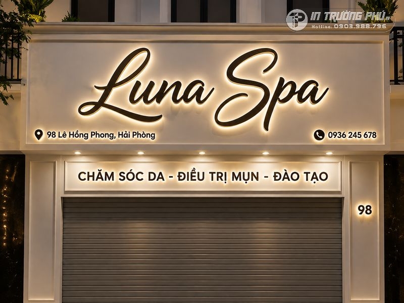 bảng hiệu spa đơn giản