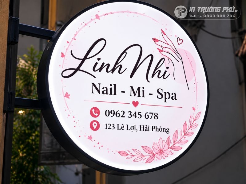 bảng hiệu hộp đ&egrave;n spa
