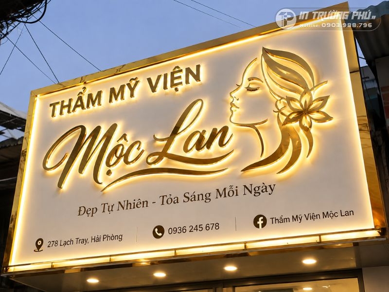 bảng hiệu hộp đ&egrave;n spa