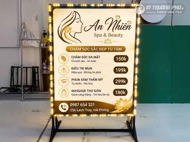 bảng hiệu spa đứng