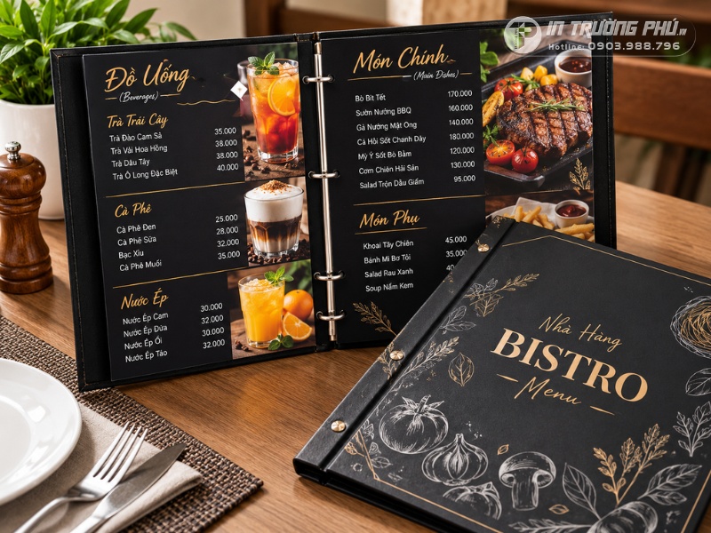B&igrave;a menu nh&agrave; h&agrave;ng