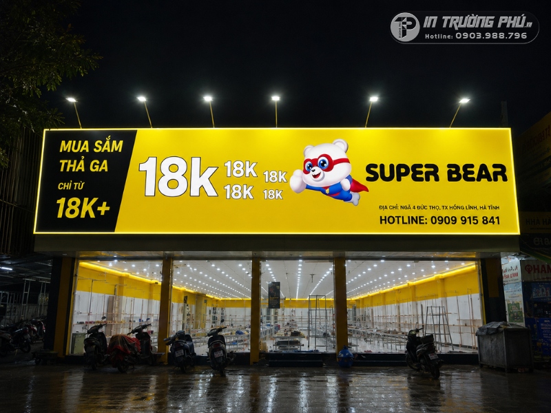 biển vẫy bạt hộp đ&egrave;n 2 mặt