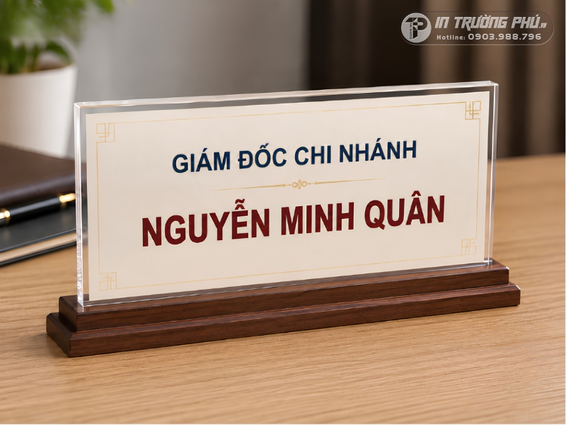 Biển chức danh gỗ mica