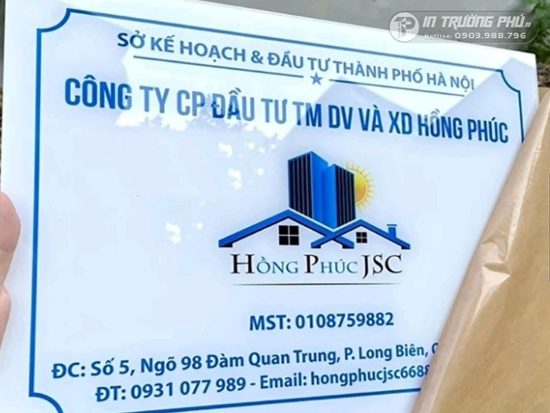 Biển c&ocirc;ng ty mica