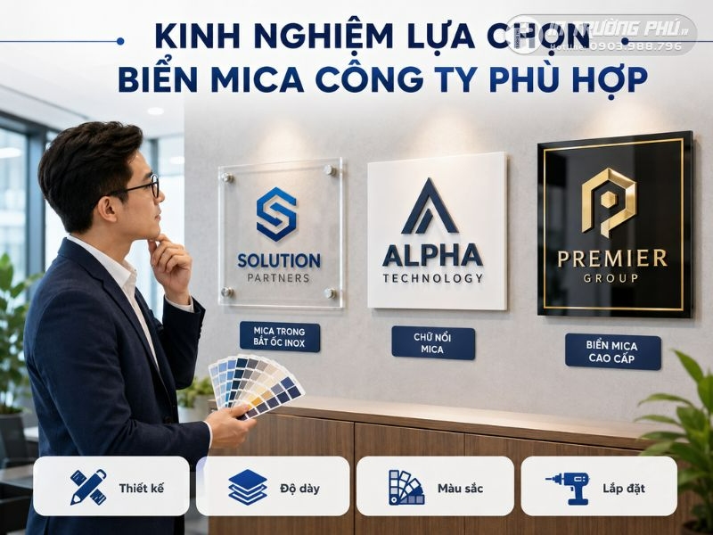 Biển c&ocirc;ng ty mica