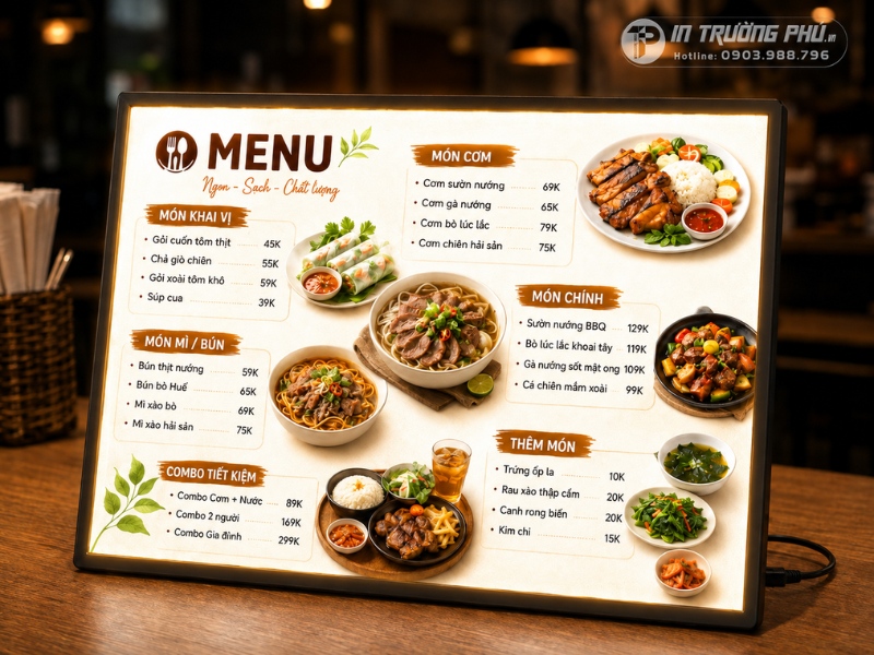 biển menu led