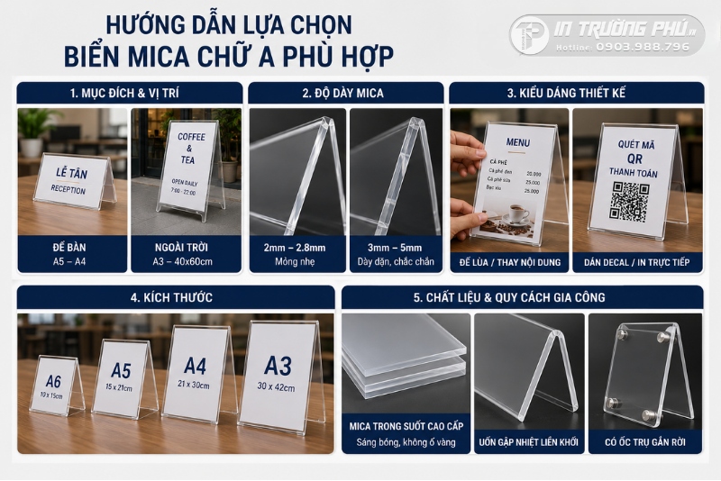 Biển mica chữ a