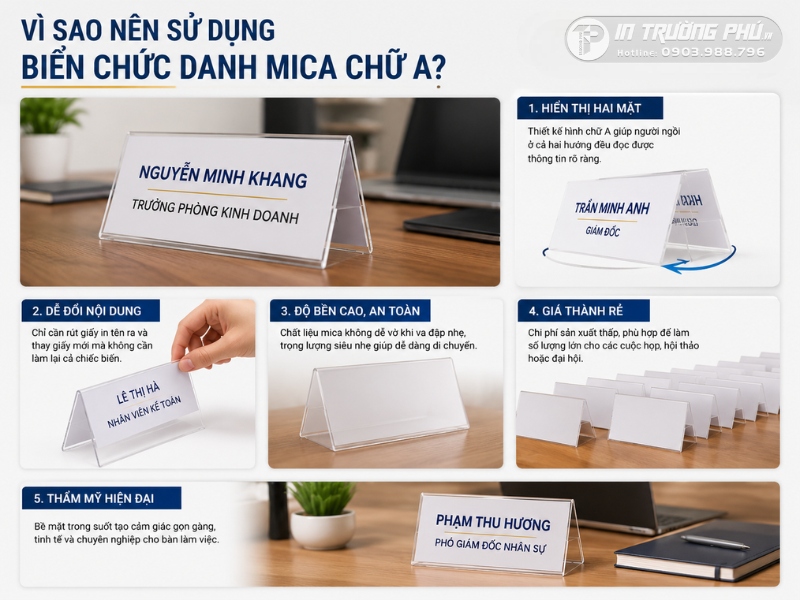Biển mica chữ a