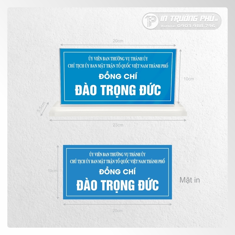 Mẫu biển chức danh in UV tr&ecirc;n mica