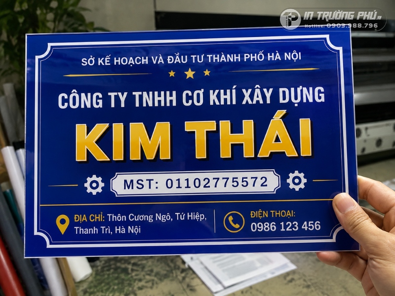 Biển c&ocirc;ng ty bằng mica