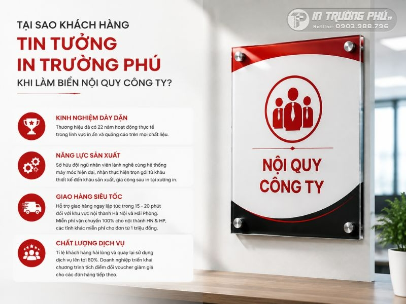 Biển nội quy c&ocirc;ng ty