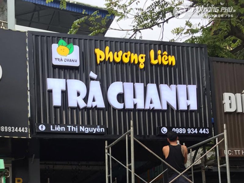 biển quảng c&aacute;o qu&aacute;n tr&agrave; chanh