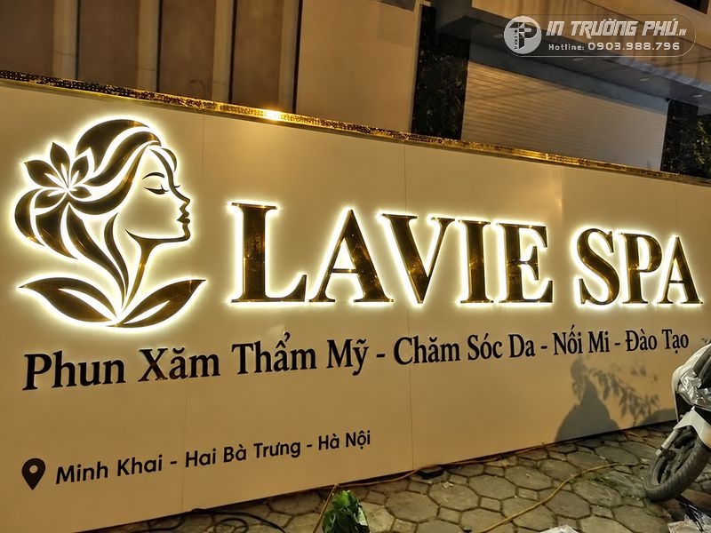 mẫu biển spa chữ nổi