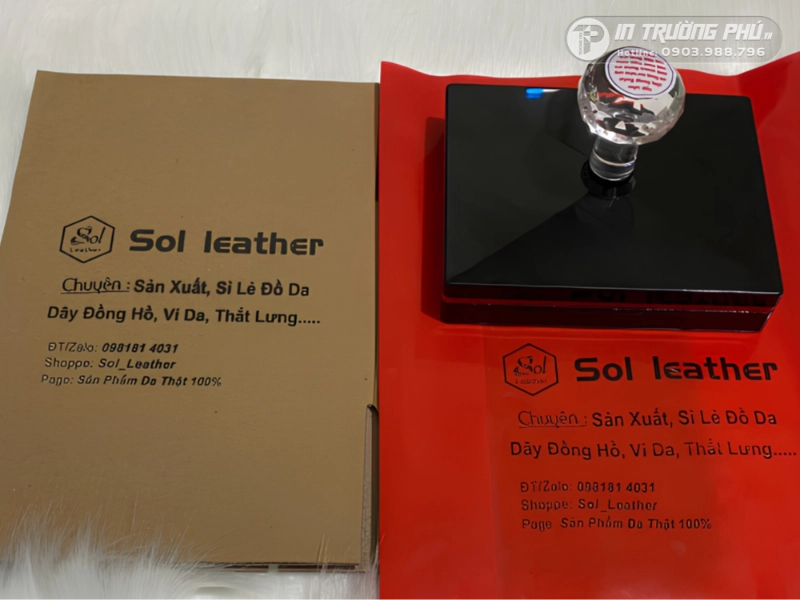 con dấu in logo l&ecirc;n bao b&igrave;