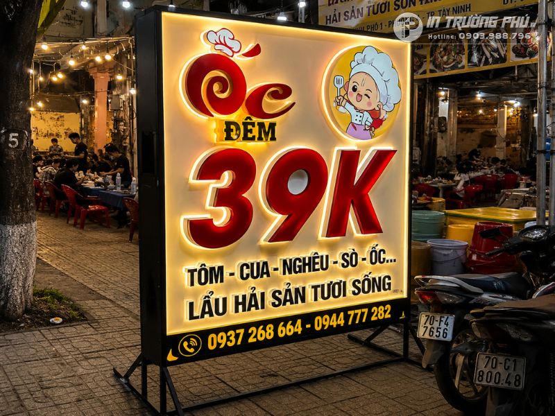 Biển hộp đ&egrave;n chữ nổi bắt mắt