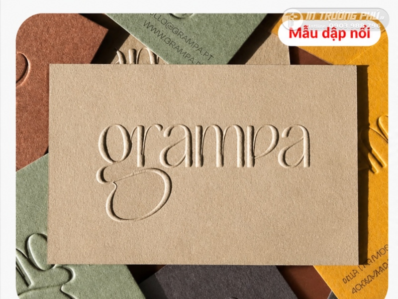In card visit dập nổi