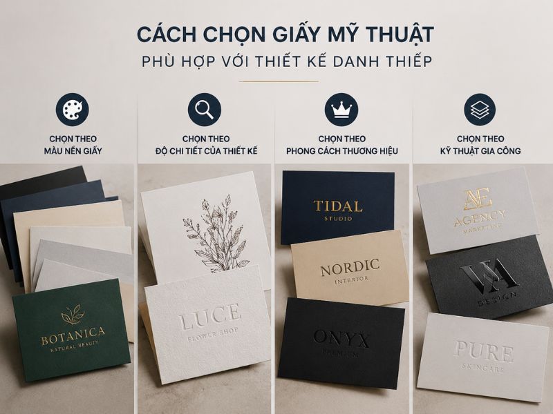 C&aacute;ch chọn giấy mỹ thuật ph&ugrave; hợp với thiết kế danh thiếp