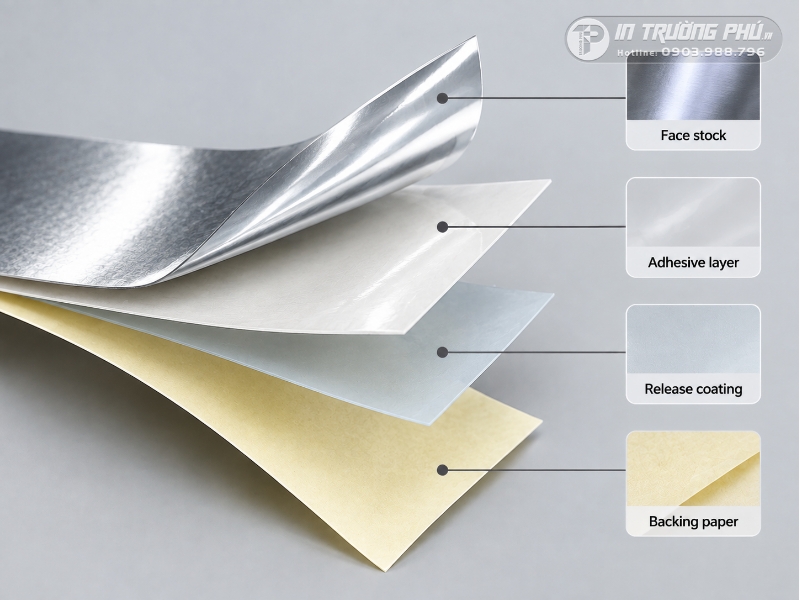 Cấu tạo c&aacute;c lớp kỹ thuật ti&ecirc;u chuẩn của d&ograve;ng tem decal xi bạc
