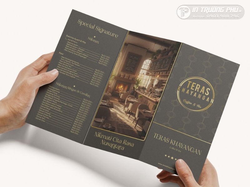 Menu gấp 3 d&agrave;nh cho nh&agrave; h&agrave;ng