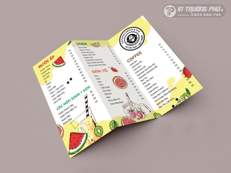 Menu gấp 3 dạng ziczac