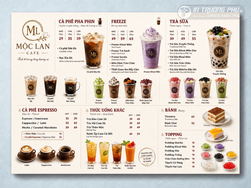 In menu nhựa gi&aacute; rẻ