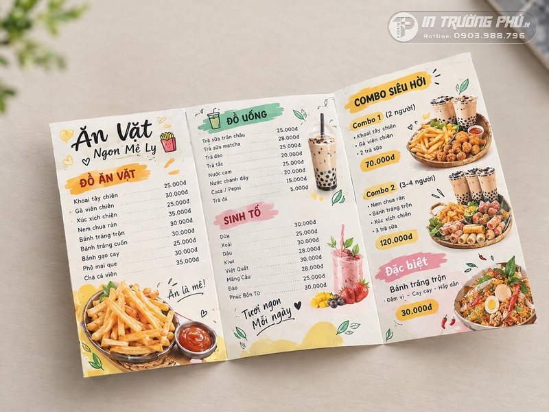 In menu qu&aacute;n ăn