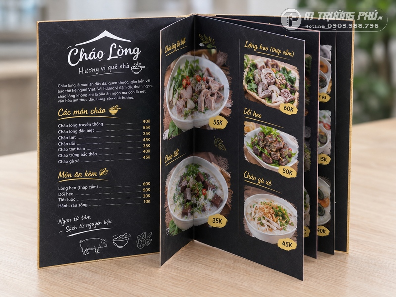In menu qu&aacute;n ăn